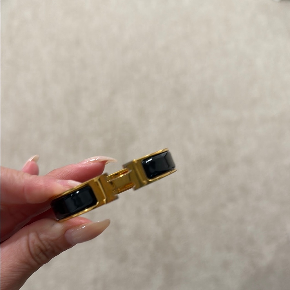 Hermes Gold and Black Bracelet